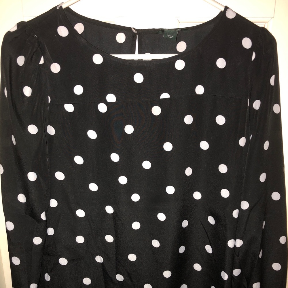 J. Crew Black Polka Dot Blouse